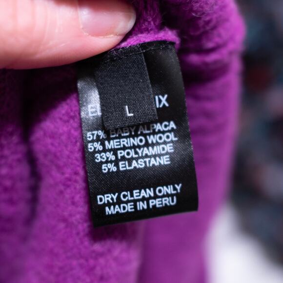 Eleven Six Jenni Cardigan Magenta Purple Alpaca Wool Blend Cropped SZ L NWOT - Picture 9 of 10